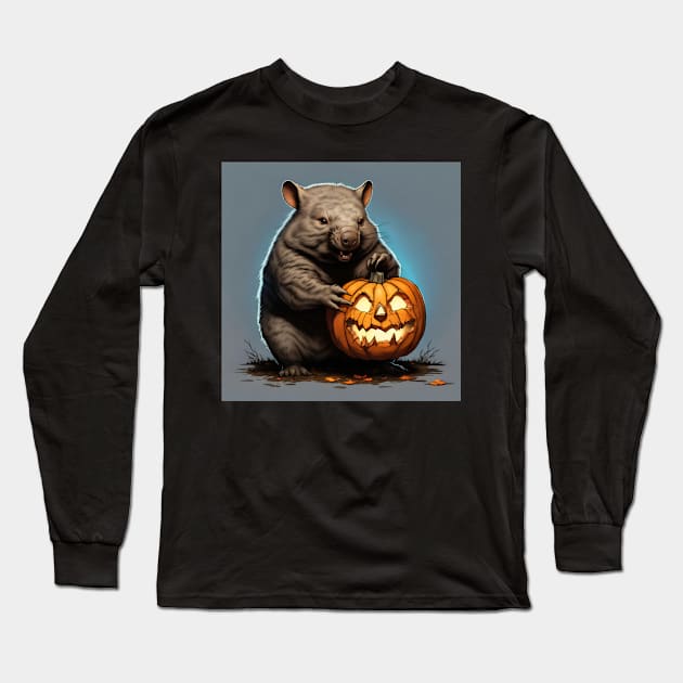 Halloween Wombat v.2 Long Sleeve T-Shirt by TheWombatsDen